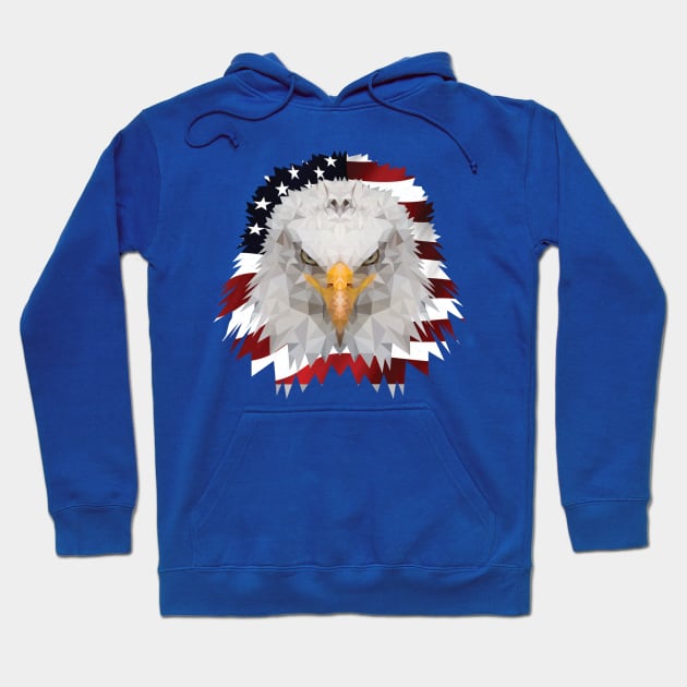 Low Poly Eagle Wild Animal USA Hoodie by Gift Designs